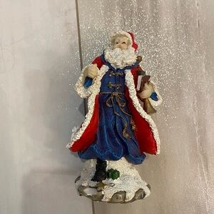 Festive Holiday Painted Composite Traditional Christmas Santa Figurine